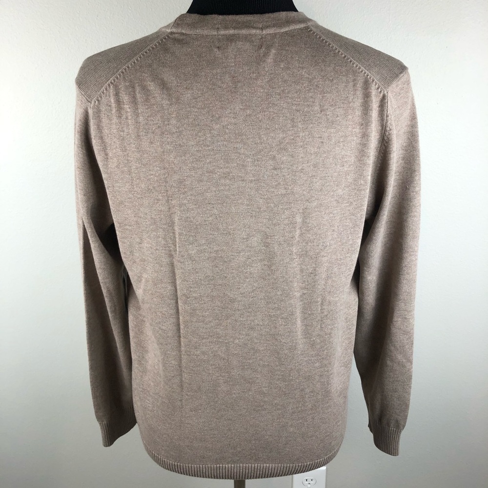 Lands' End Cardigan Sweater Supima Cotton Solid Brown Men's Medium M 38-40 - Picture 4 of 9